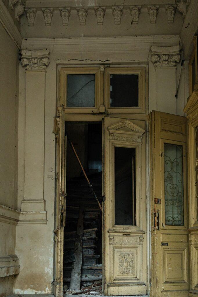 Abandoned historical building in Bucharest Romania