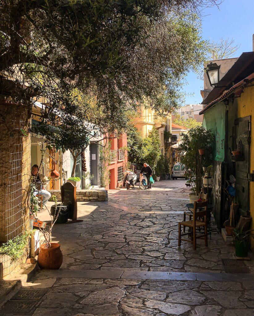 Afternoon light in an old neighborhood in Athens Greece