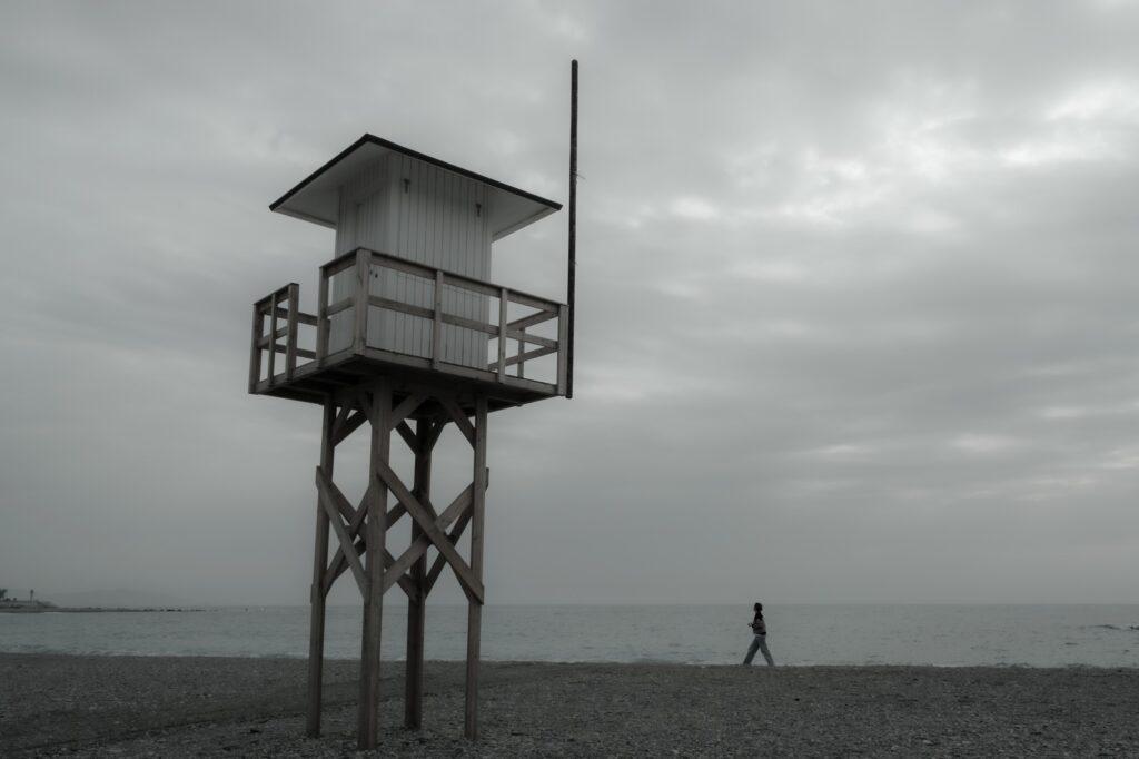 Cloudy day at the beach in Almunecar, Andalucia, Spain