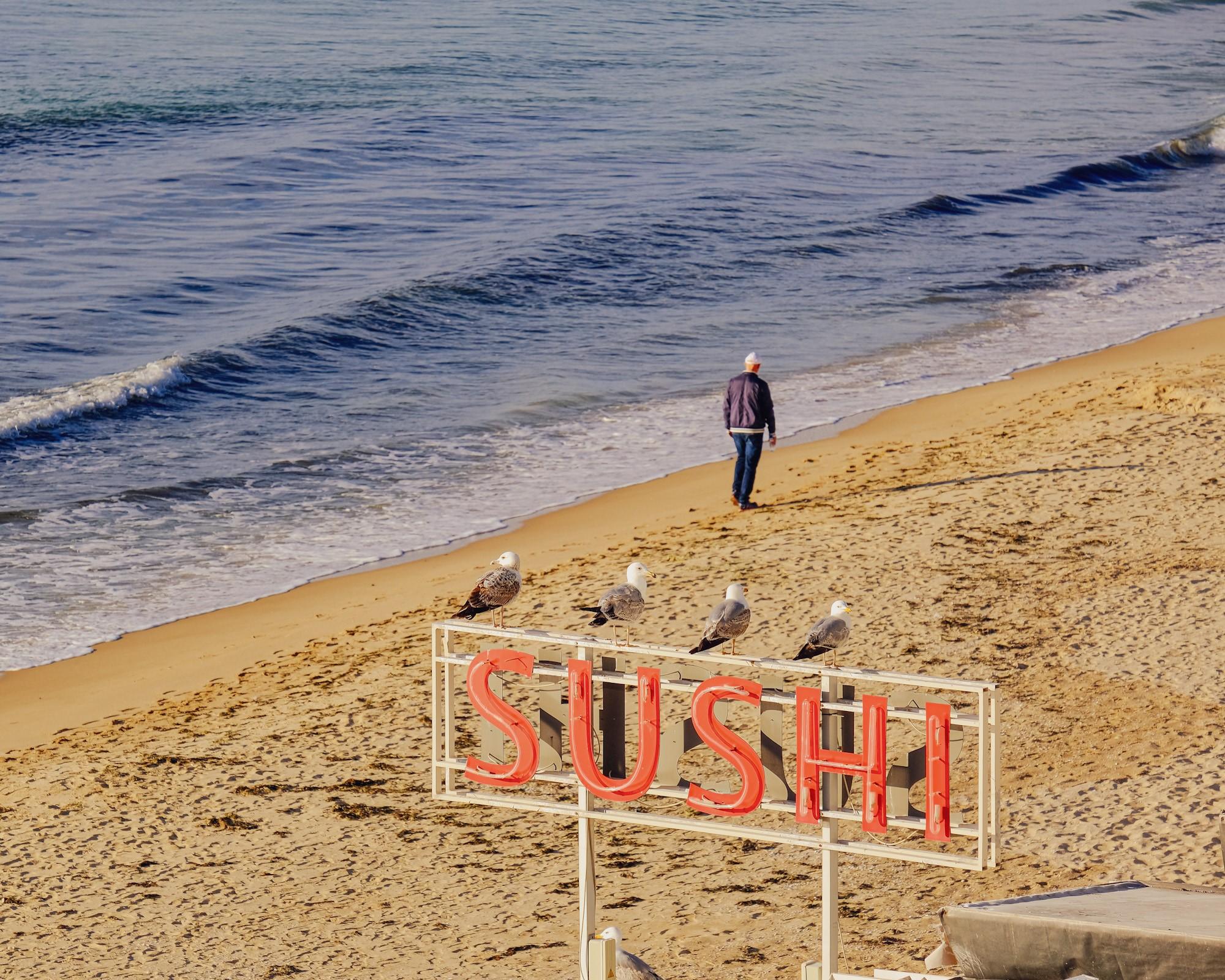 Beach scene in Nessebar on the Black Sea coast