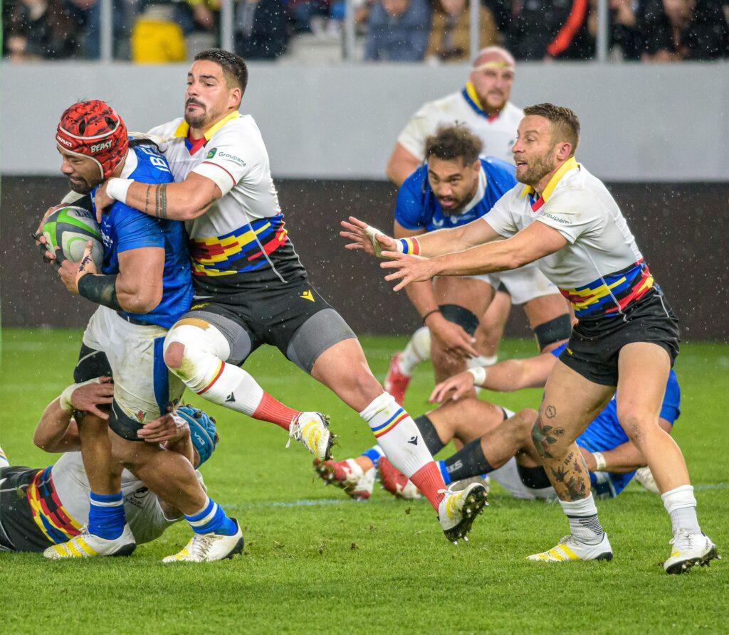 Evening and rain rugby games shot at Arena Arcul de Triumf in Bucharest