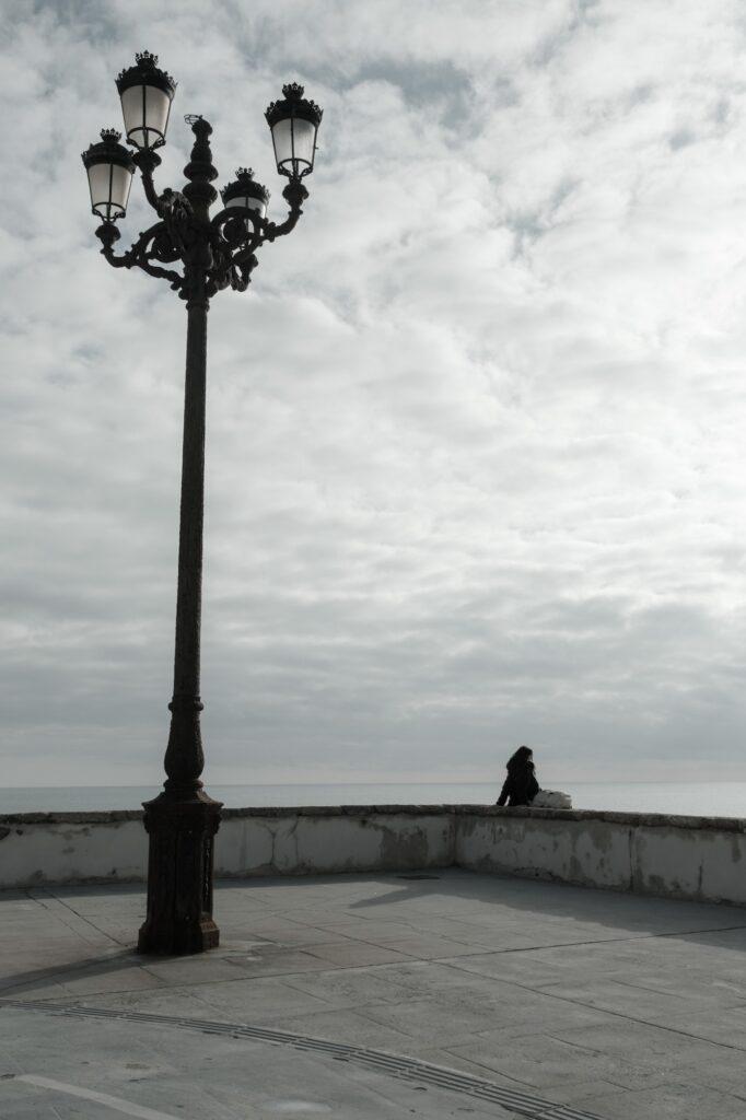 A cloudy day in Cadiz admiring the sea in Cadiz Andalusia