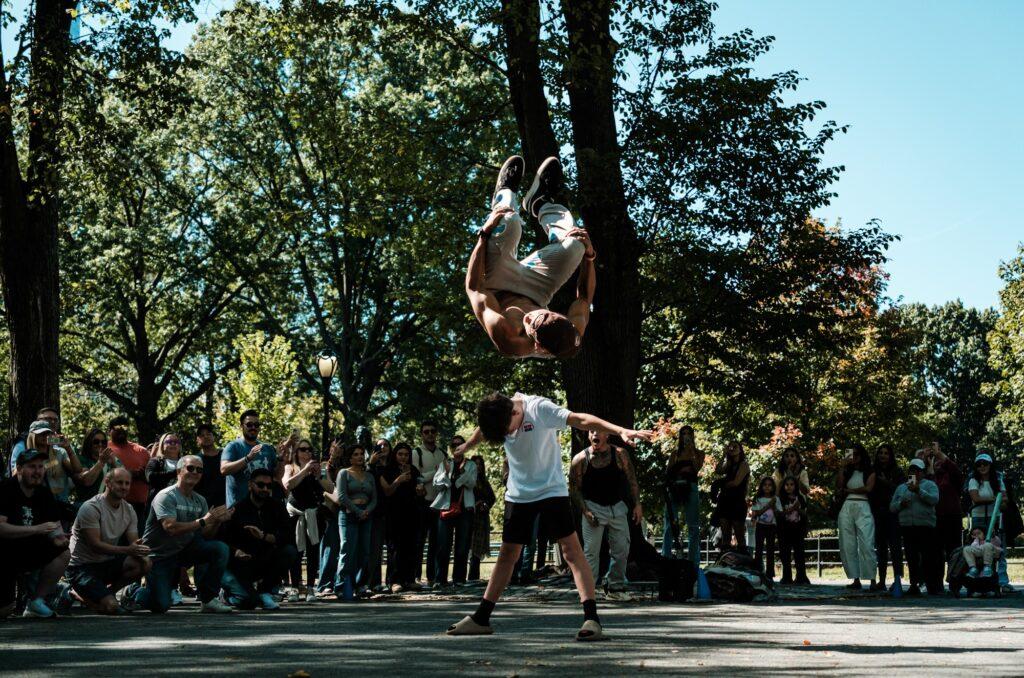 Street performers in Central Park in New York