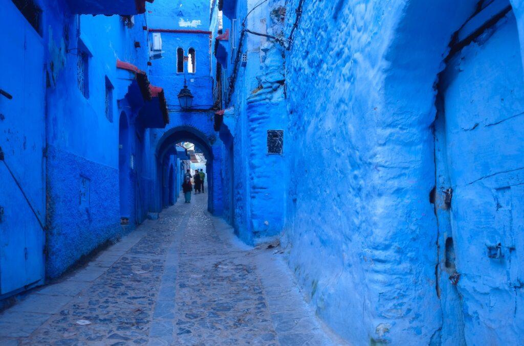 Blue alley in the medina of Chefchaouen Morocco