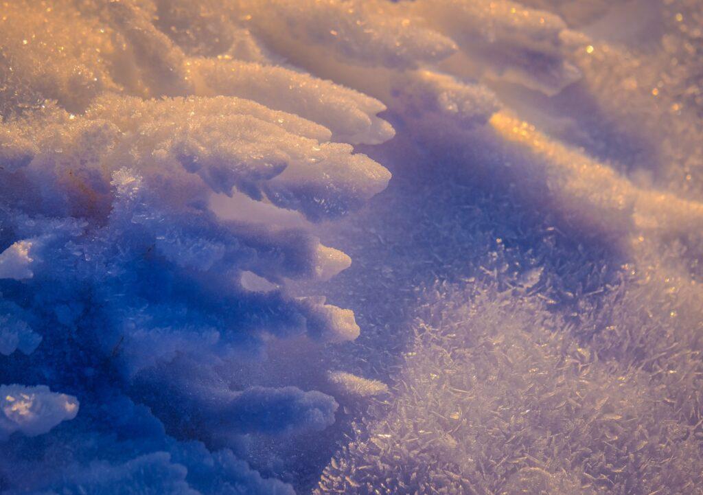 Ice and snow details in Ciucas Mountains Romania