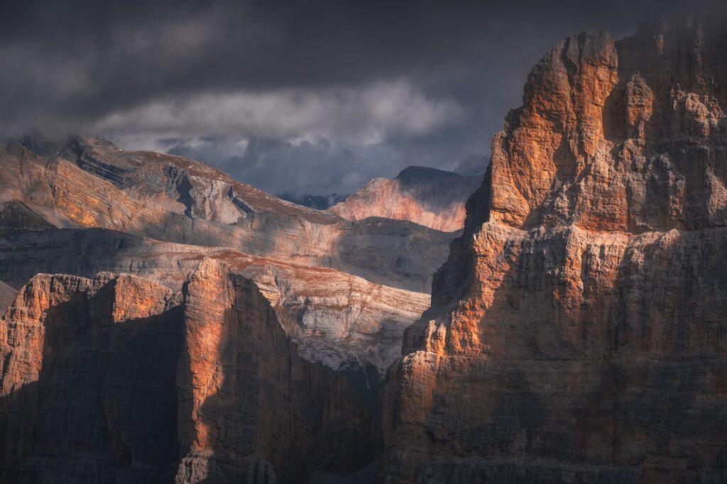 Mountain landscape in the Dolomites in Northern Italy