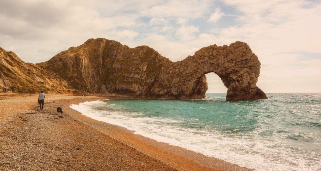A coastal walk near Durdle Door in Dorset England