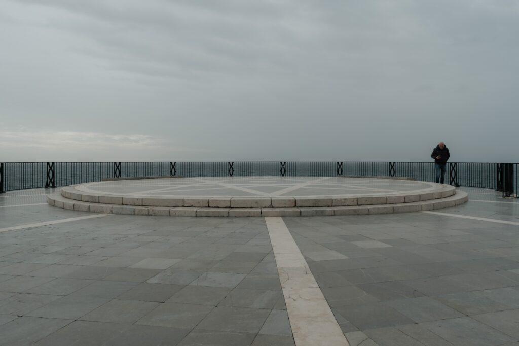 A cloudy and rainy day at Balcon de Europa in Nerja Andalucia