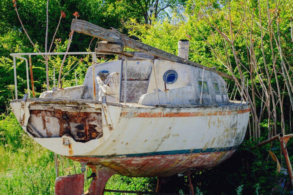 Old abandoned boat in Nessebar Bulgaria