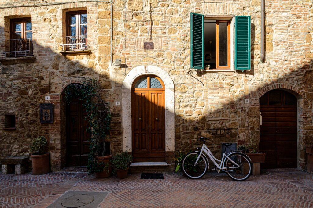 Light and shadows on a quiet day in Pienza Tuscany