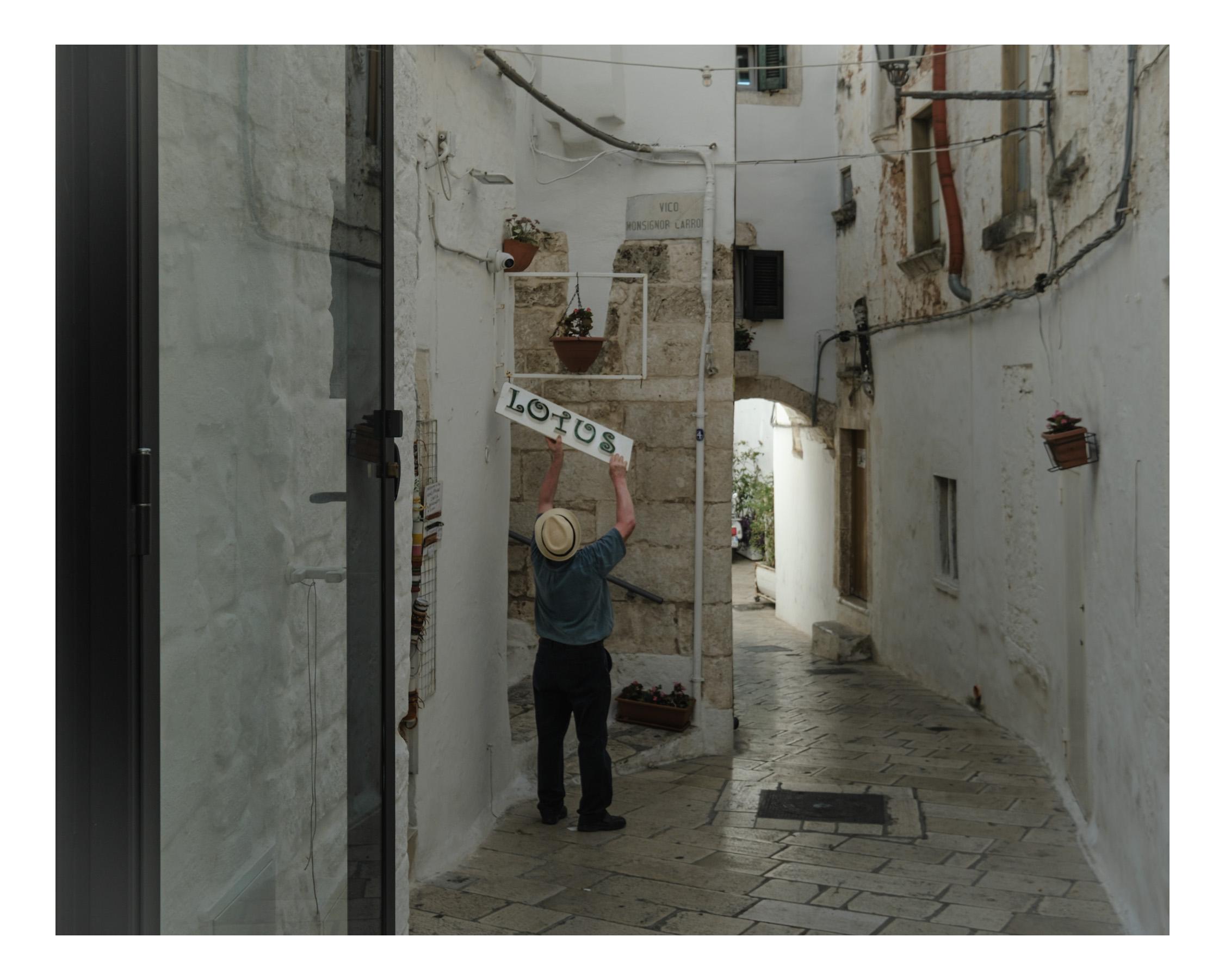 Old man in alley Puglia