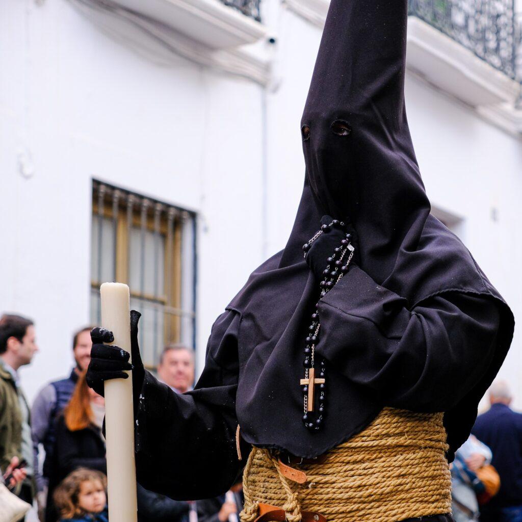 Semana Santa procession participant in Ronda Spain