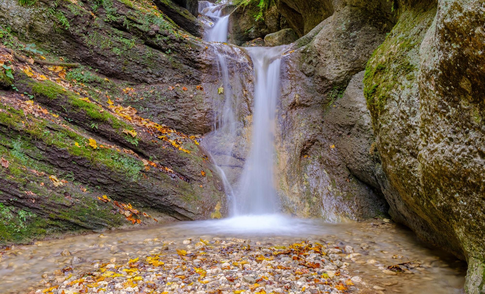 Waterfall near the Seven Ladders Canyon in the Romanian Carpathian Mountains