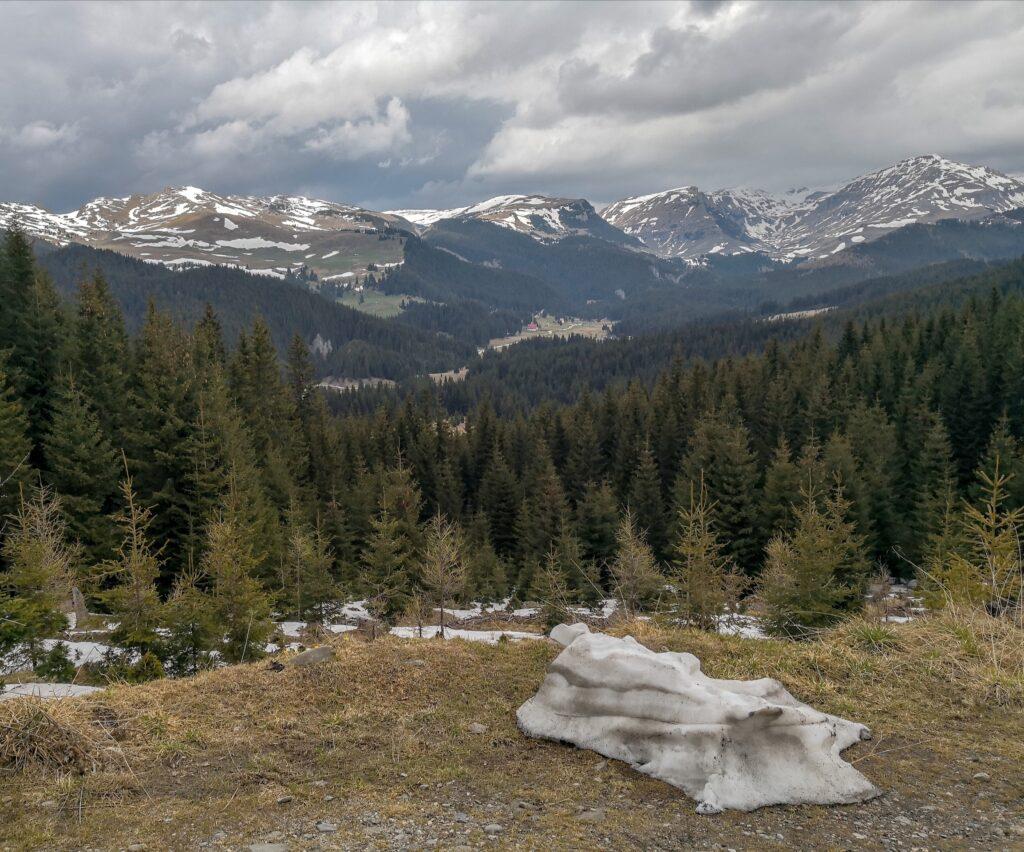 Mountain landscape near Sinaia in the Carpathian Mountains Romania