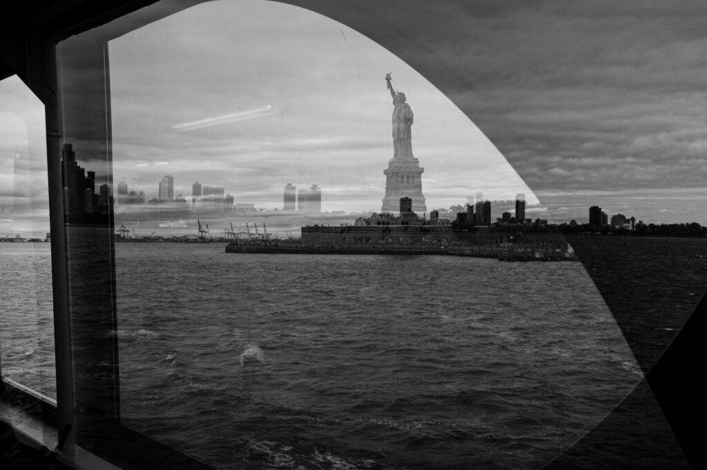 Statue of Liberty seen from the ferry in New York