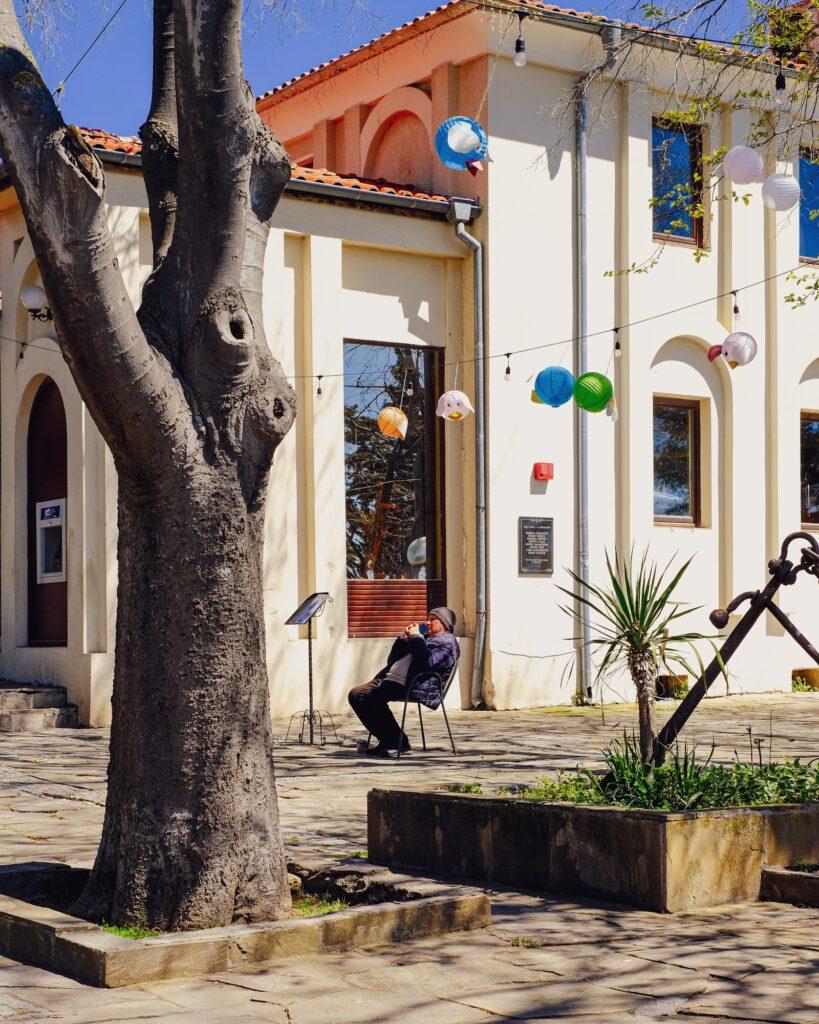 Street scene in Nessebar old town Bulgaria