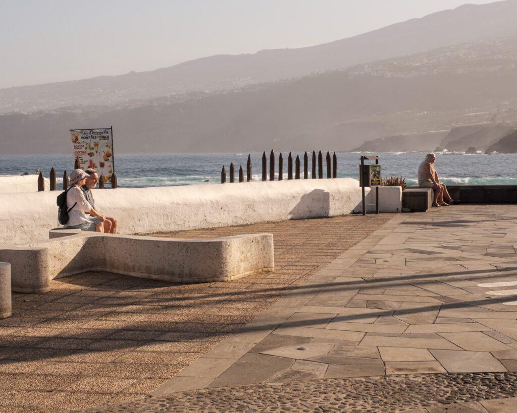 Warm light street scene in Puerto de la Cruz Tenerife