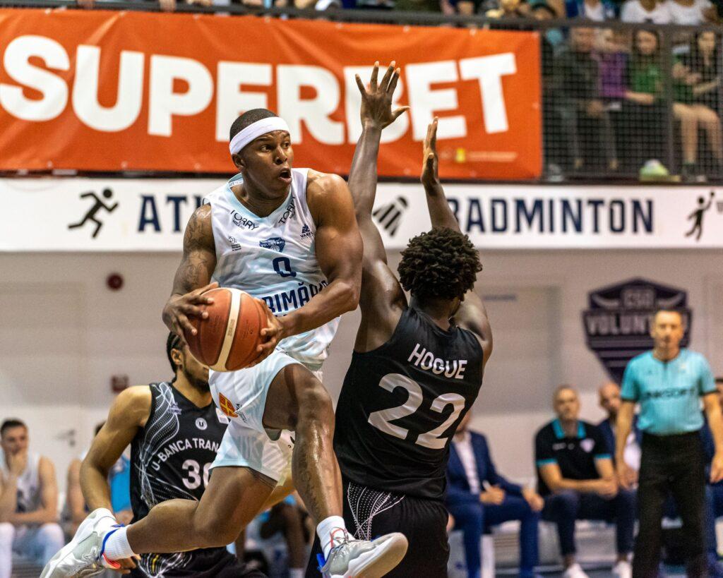 Basketball action shot at sala Gabriela Szabo in Voluntari Romania
