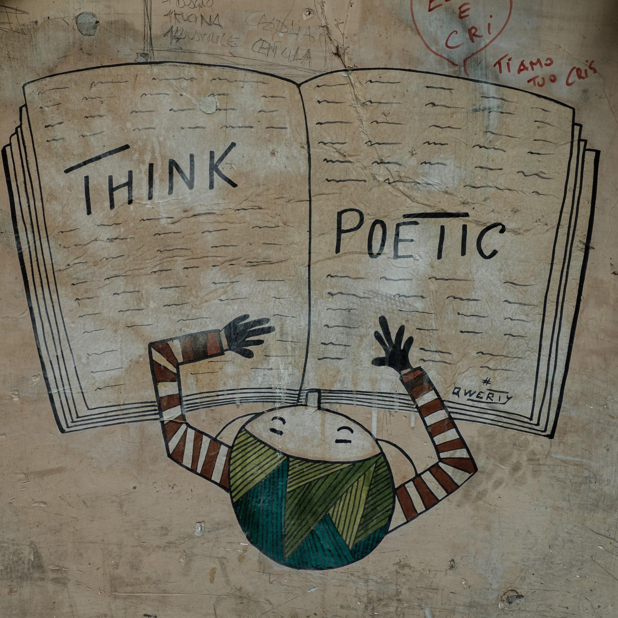 Think poetic graffitti in Rome