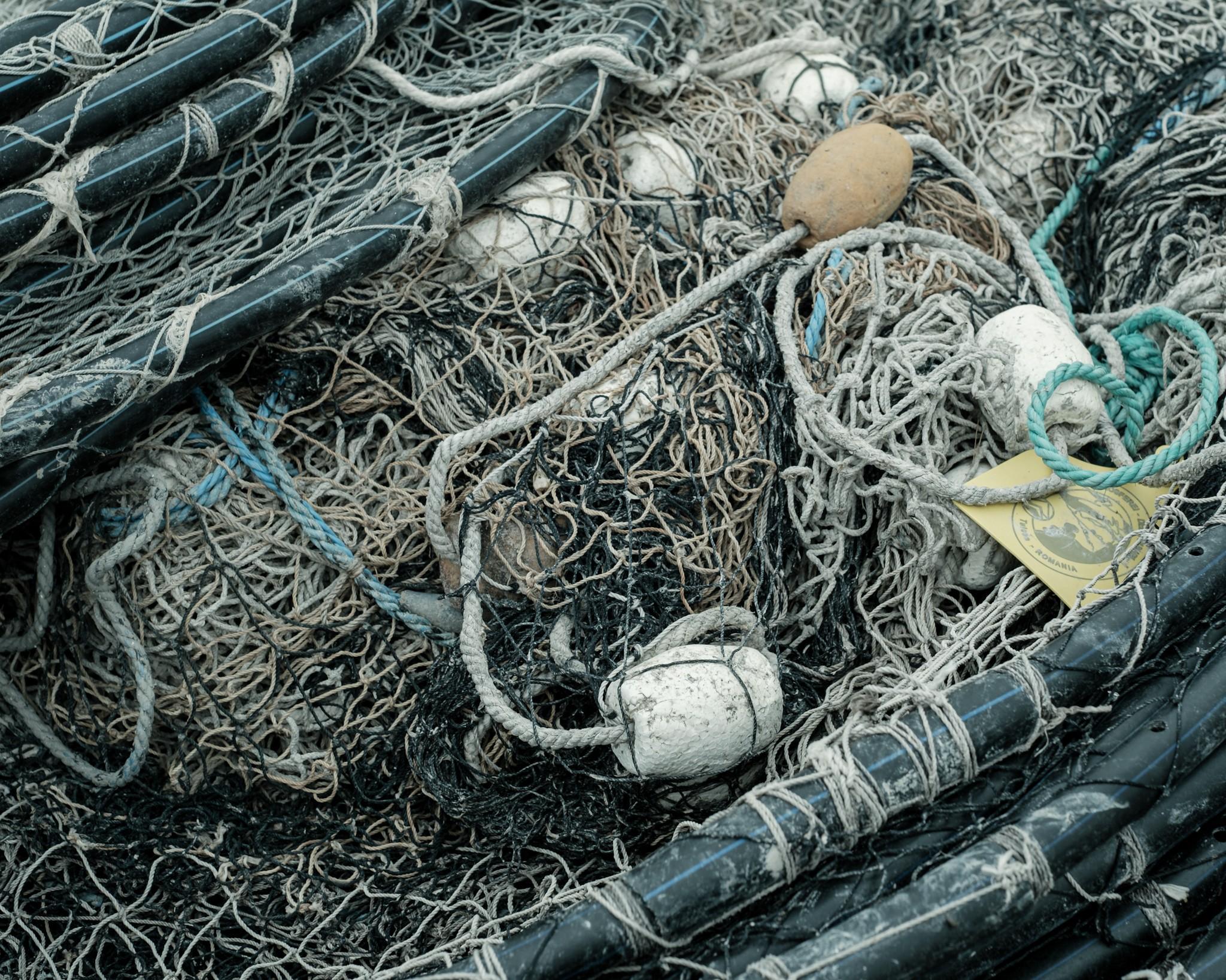 Close up of nets in Sarichioi Romania